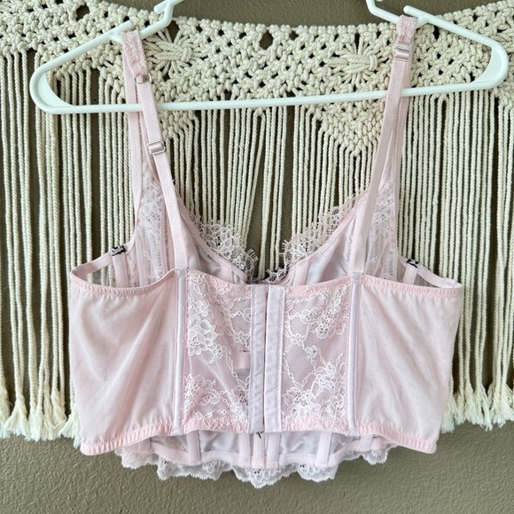 Victoria’s Secret DREAM ANGELS pink eyelash lace Corset Bustier Top EUC large C - Picture 5 of 12